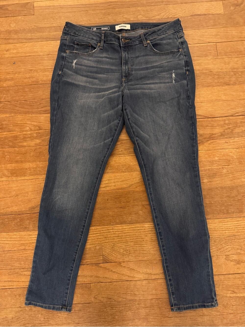 Sonoma Goods for Life Women's Blue Skinny Jeans - Size 14R
b30